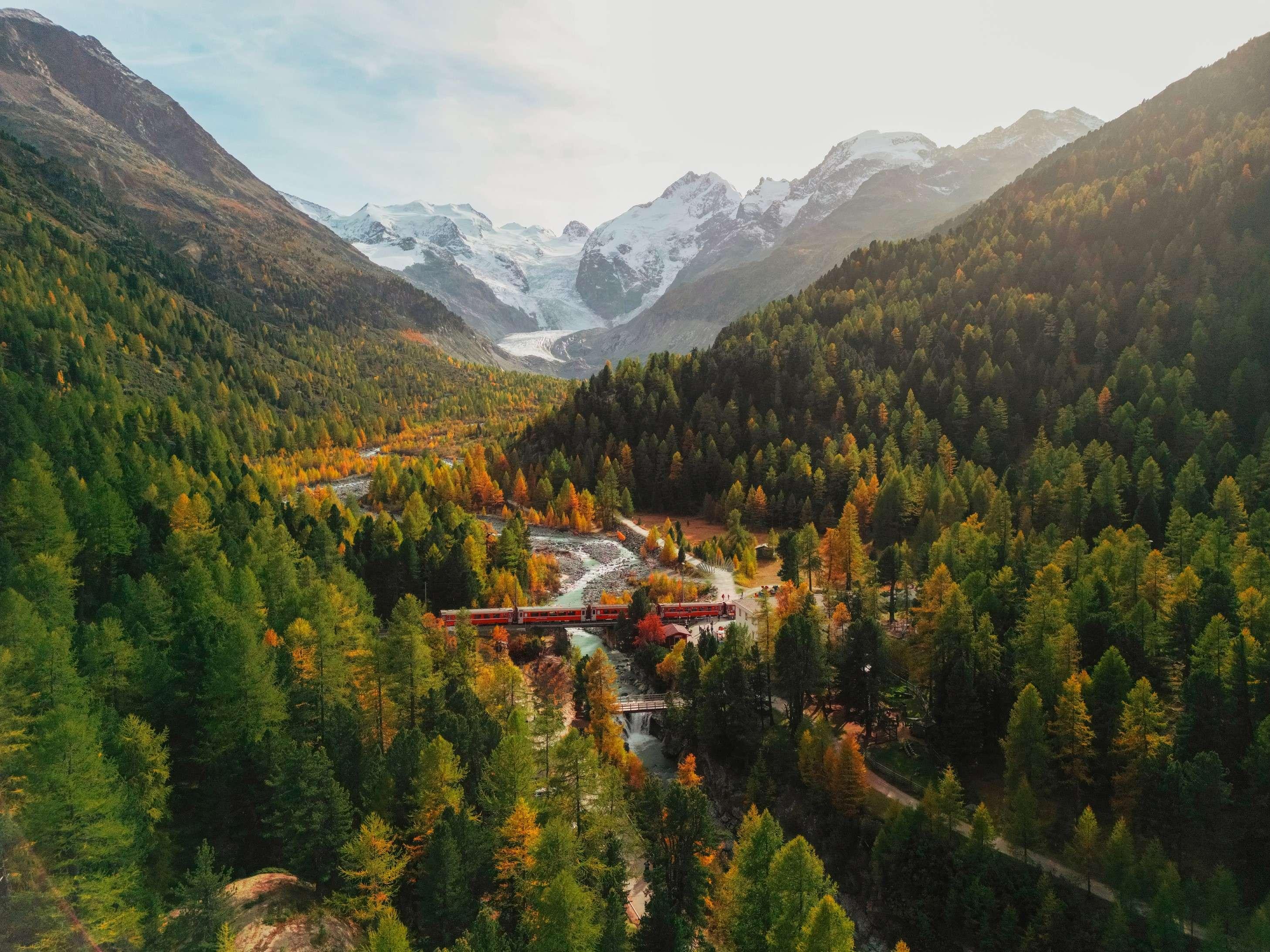 Swiss Train Landscape