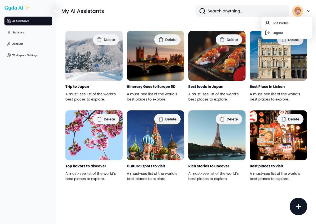 Gyda Dashboard Mockup