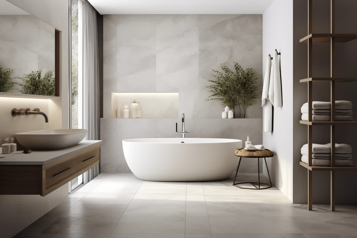 Hotel bathroom visual assistant example
